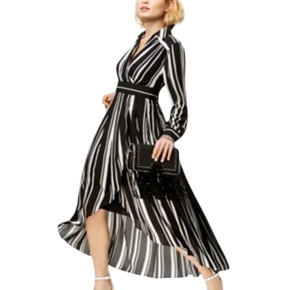 Inc International Concepts Striped Faux Wrap High Low Maxi Dress Size 0 NWT - Picture 1 of 9